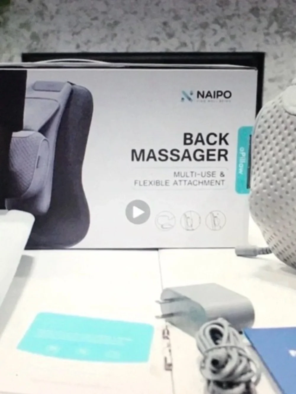 NAIPO oPillow Back/Multi-Use Massager With Heat, Model-C1, New Sealed Box!